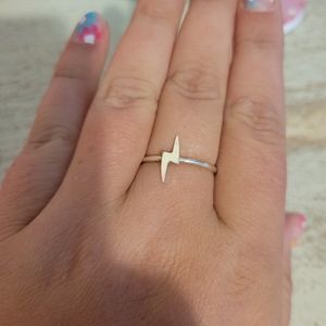Lightning bolt silver ring